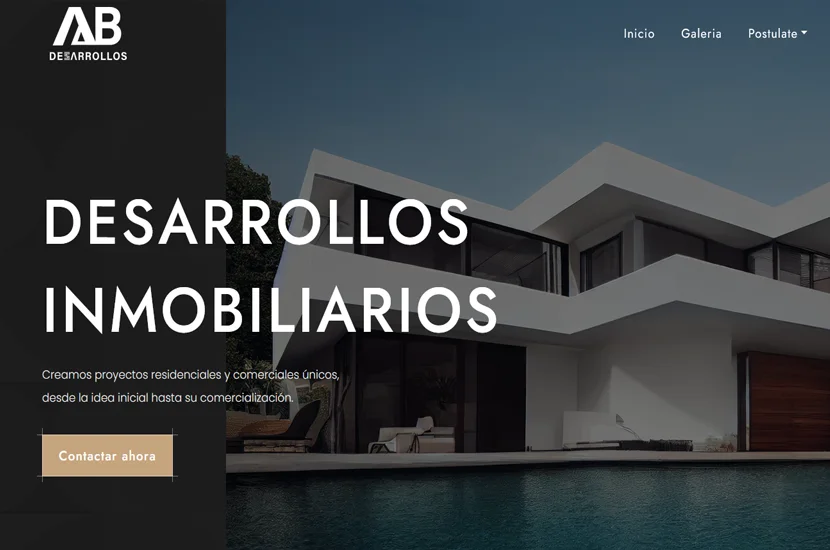 Portada del sitio de AB Desarrollos